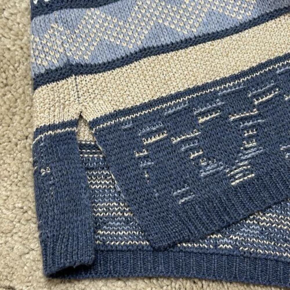 NWT Chaps Women’s Southwestern Knit Tie Up Front Sweater Size L Boho Chic - Picture 10 of 10